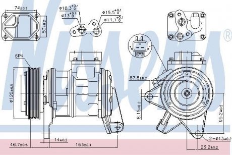 Компресор PLYMOUTH VOYAGER(96-)3.3 i V6(+)[OE 4677156] NISSENS 89087 (фото 1)