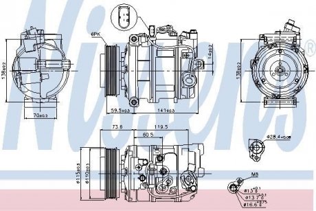 Компресор AI A 4/S 4(00-)1.6 i 16V(+)[OE 8E0.260.805 F] NISSENS 89092