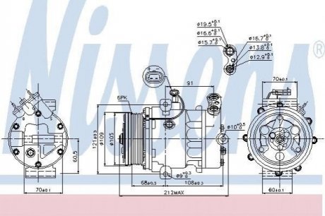 Компресор OP ASTRA G(98-)1.7 TD(+)[OE 1854086] NISSENS 89095