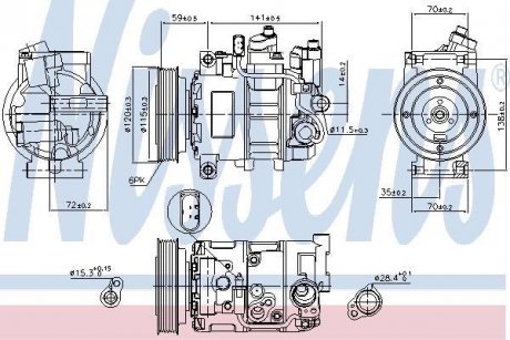 Компресор AI A 6/S 6(04-)2.4 i V6(+)[OE 4F0260805K] NISSENS 89111