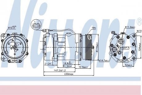 Компресор VW PASSAT(88-)2.8 i(+)[OE 7M0.820.803 N] NISSENS 89118