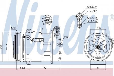 Компресор OP SIGNUM(02-)1.8 i 16V(+)[OE 13217307] NISSENS 89157