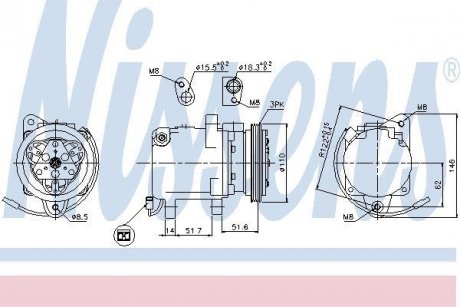 Компресор SMART FORTWO (W450) (04-) 0.7 NISSENS 89163