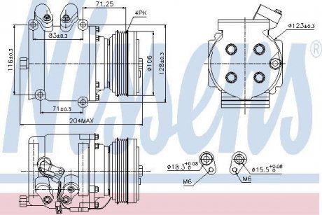 Компресор HD CIVIC(91-)1.3 i 16V(+)[OE 38800-PLA-E01] NISSENS 89226 (фото 1)