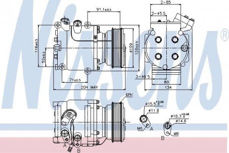 Компресор HD ACCORD(96-)2.2 i 16V(+)[OE 38800-PLC-006] NISSENS 89233