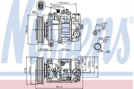 Компресор AI A 4/S 4(00-)3.2 FSI(+)[OE 4E0260805AA] NISSENS 89236