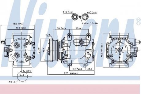 Компресор JR S-TYPE(98-)2.5 i V6 24V(+)[OE 4021544] NISSENS 89239