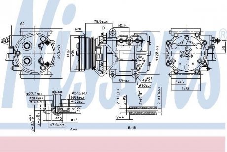 Компресор FORD FIESTA V (CBK) (01-) 1.3 EFi NISSENS 89240 (фото 1)