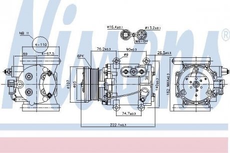 Компресор JR S-TYPE(98-)2.5 i V6 24V(+)[OE YR8H-19D629-AB] NISSENS 89241