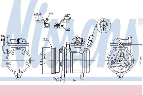 Компресор KIA PICANTO(04-)1.0(+)[OE 9770107100] NISSENS 89255