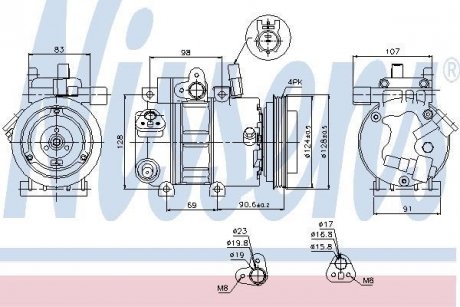 Компресор HY i30(07-)2.0 i 16V(+)[OE 977012H100] NISSENS 89273 (фото 1)