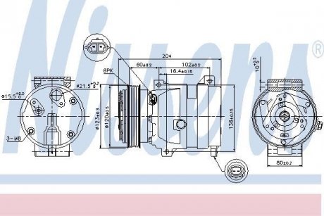 Компресор RN ESPACE IV(02-)1.9 dCi(+)[OE 8200424250] NISSENS 89281