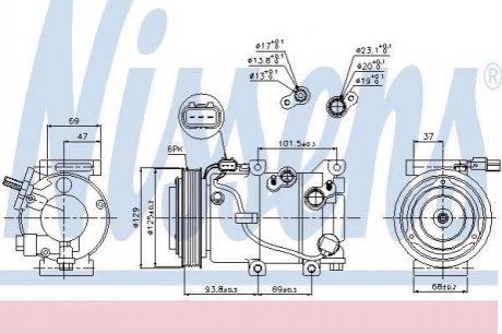 Компресор HYUNDAI ix35 (LM) (09-) 1.6 GDI NISSENS 89306