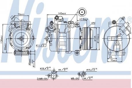 Компресор BMW X5 E53(00-)X5 3.0d(+)[OE 64526918000] NISSENS 89341