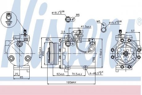 Компресор SZ SWIFT(05-)1.3 i 16V(+)[OE 9520062JA0] NISSENS 89349