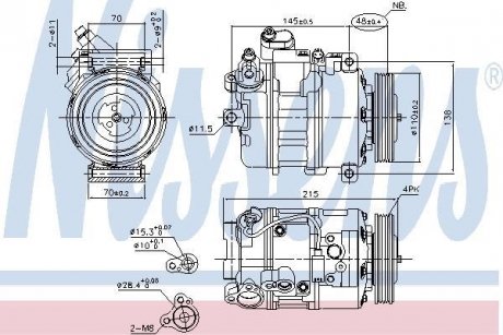 Компресор B7(E65)4.4 i(+)[OE 64526953474] NISSENS 89417