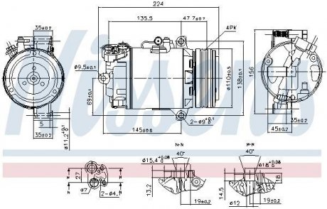 Компресор BMW Z4 E85-E86 (02-) 2.5 i NISSENS 89483