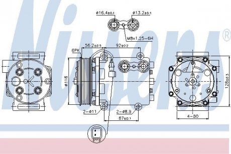 Компресор FD FIESTA VI(08-)1.4 TDCi(+)[OE 1536196] NISSENS 89551