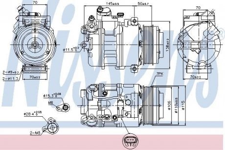 Компресор D5(F10-F11)3.0 BITURBO(+)[OE 64526987890] NISSENS 89574