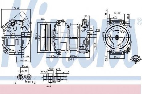 Компресор OPEL INSIGNIA A (08-) 2.8 i TURBO NISSENS 89584