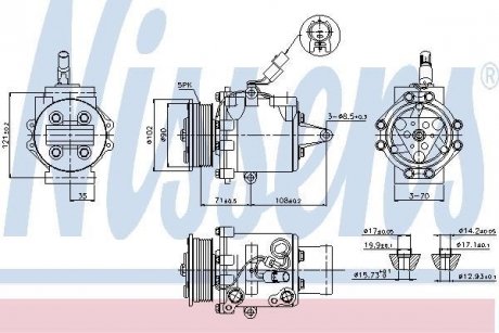 Компресор MT COLT(04-)1.1 MPI(+)[OE 7813A138] NISSENS 89591 (фото 1)