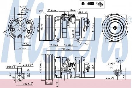 Компресор MZ 6(07-)2.0 CDVi[OE GAM661K00] NISSENS 89609 (фото 1)