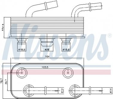 Масл.рад. BMW 3 E46(98-)316 i(+)[OE 1722 7 505 826] NISSENS 90657