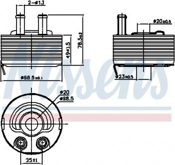 Масляный Радіатор NISSAN CABSTAR (F24M) (06-) 2.5 D NISSENS 90793