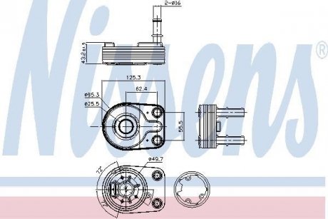 Масляный Радіатор FIAT PALIO WEEKEND (178) (96-) 1.9 JTD NISSENS 90795 (фото 1)