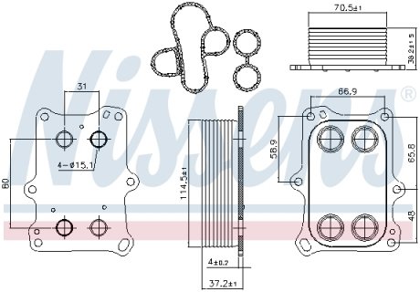 Масляный Радіатор FIAT PUNTO III (199) (12-) 1.4 i TURBO NISSENS 90969