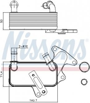 Масляный Радіатор VOLKSWAGEN GOLF VII (5G, BA, BE) (12-) 1.8 TSI NISSENS 91129