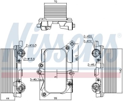 Масляний радіатор VW TOUAREG (2010) 3.0 TDI NISSENS 91226