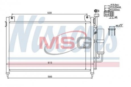 Конденсер MZ 2(07-)1.3 i 16V(+)[OE DFY1-61-48Z] NISSENS 940033