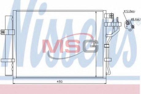 Конденсер KIA PICANTO(11-)1.0 GAS(+)[OE 976061Y000] NISSENS 940219 (фото 1)