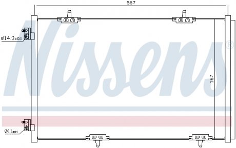 Конденсер PT 301(12-)1.2 VTi(+)[OE 9674994280] NISSENS 940333