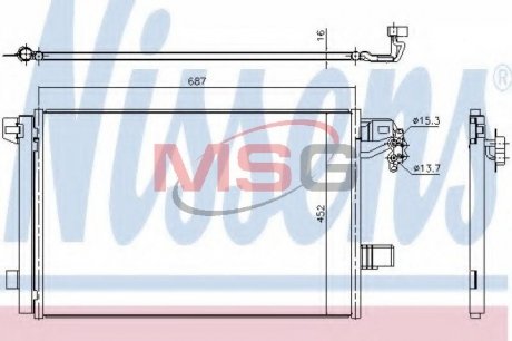 Конденсер VW MULTIVAN(03-)2.0 TDi(+)[OE 7E0820411B] NISSENS 940345