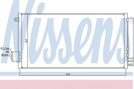 Конденсер FT 500 L(12-)0.9 Twinair TURBO(+)[OE 51887955] NISSENS 940395