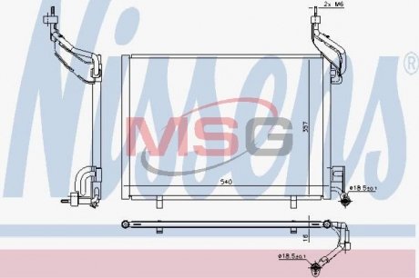 Конденсер FORD FIESTA VI (CCN) (12-) 1.6 TDCi NISSENS 940540 (фото 1)