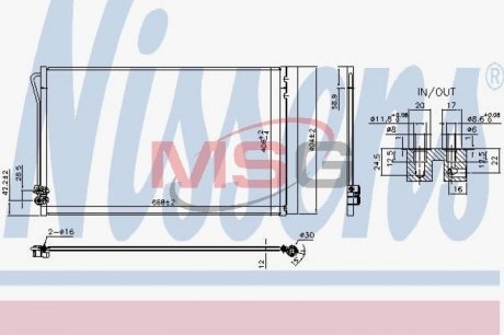 Конденсер MERCEDES V-CLASS II W 447 (14-) V 220 CDI NISSENS 941054