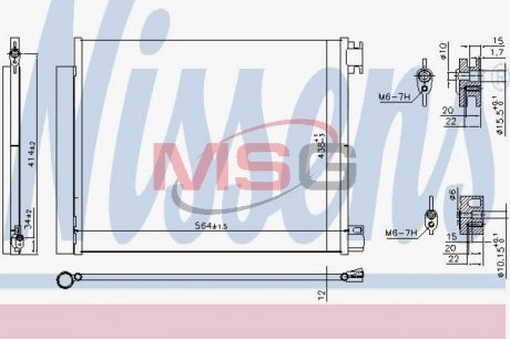 Конденсер RENAULT SCENIC IV (16-) 1.2 TCE 115 NISSENS 941060 (фото 1)