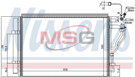 Радіатор кондиціонера HYUNDAI ELANTRA (MD/UD) (10-) 1.6 (вир-во) NISSENS 941126