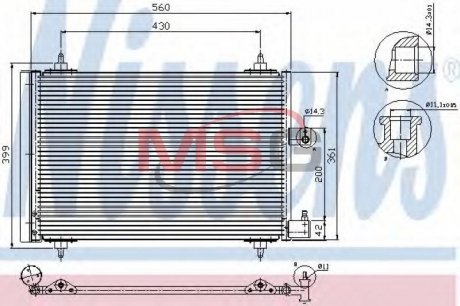 Конденсер PT 406(99-)1.6 i(+)[OE 6453.EC] NISSENS 94534