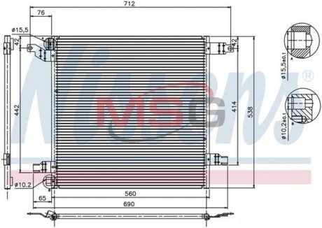 Конденсер MB ML W 163(98-)ML 230(+)[OE 163 830 01 70] NISSENS 94568