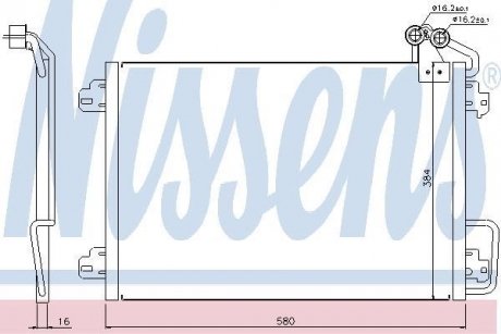 Конденсер RN MEGANE I(95-)1.6 i(+)[OE 77 00 434 383] NISSENS 94572