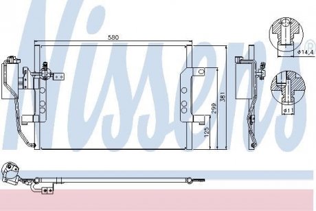 Конденсер MB A W 168(97-)A 140(+)[OE 168 500 08 54] NISSENS 94588