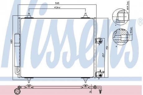 Конденсер PT 807(02-)2.0 HDi(+)[OE 1489398080] NISSENS 94609 (фото 1)