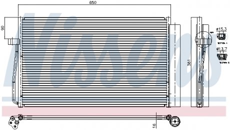 Конденсер BMW 5 E60-E61(03-)520 d(+)[OE 6450.8.361.362] NISSENS 94747