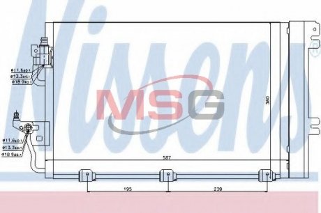 Конденсер OP ASTRA H(04-)1.4 i 16V(+)[OE 1850 096] NISSENS 94767