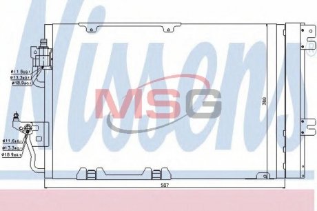 Конденсер OP ASTRA H(04-)1.2 i 16V(+)[OE 1850 097] NISSENS 94807