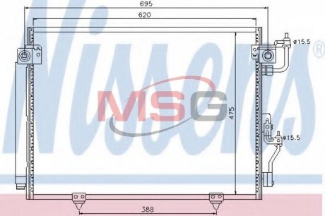 Радіатор кондиціонера MITSUBISHI PAJERO (V60, 70) (00-) 3.0i V6 24V (вир-во) NISSENS 94864